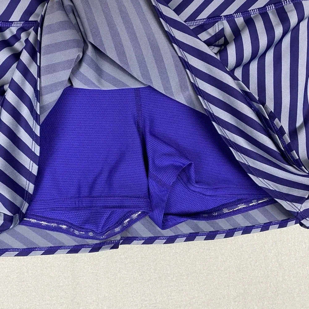 Athleta Fly By Stripe Skort Built-in Shorts Back Pocket Active Skirt Womens M - Picture 3 of 5
